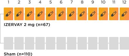 Sham Controlled Clinical Trials  IZERVAY 2 mg Gather1